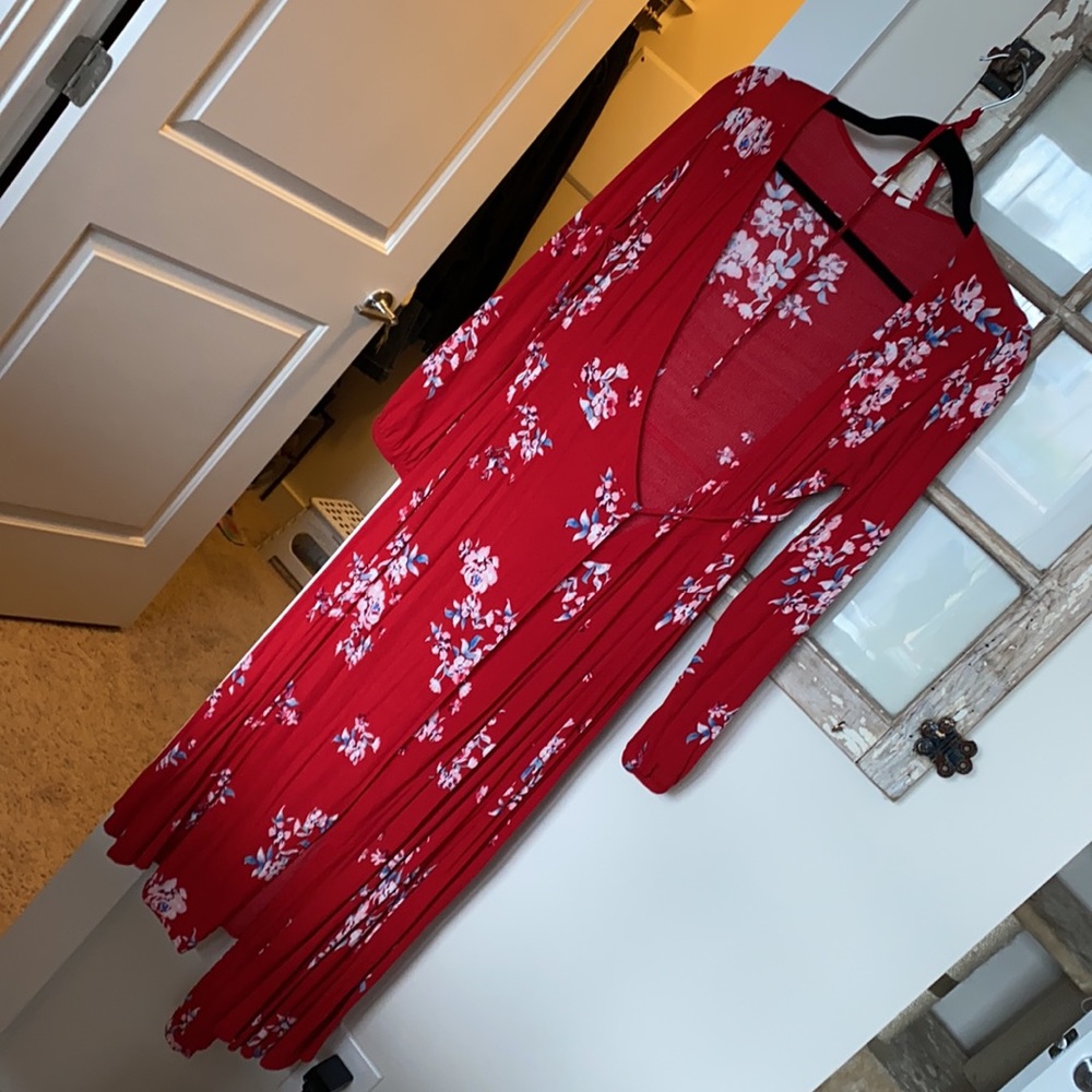 Gap floral mid wrap dress